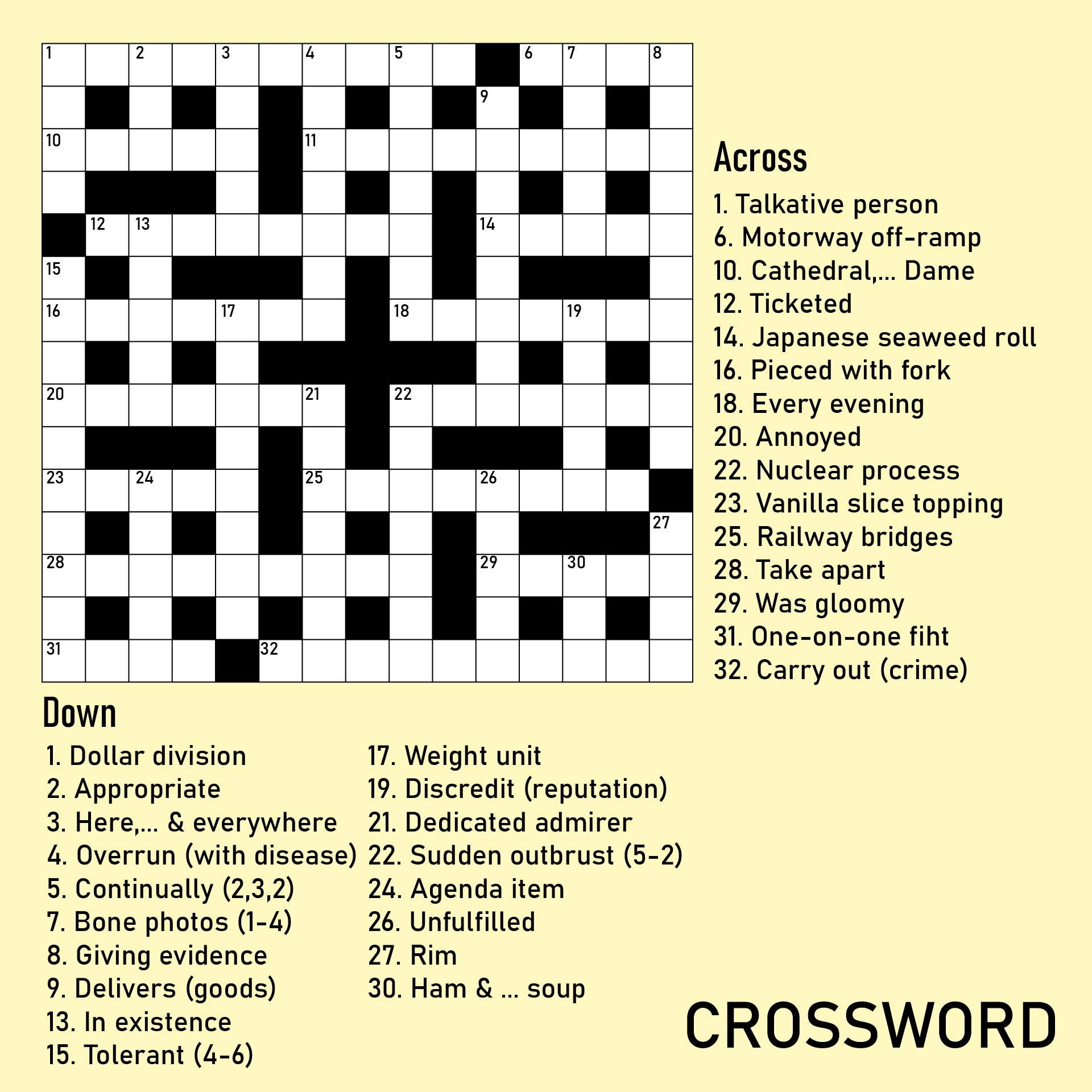 Crossword Puzzles Printable Adults