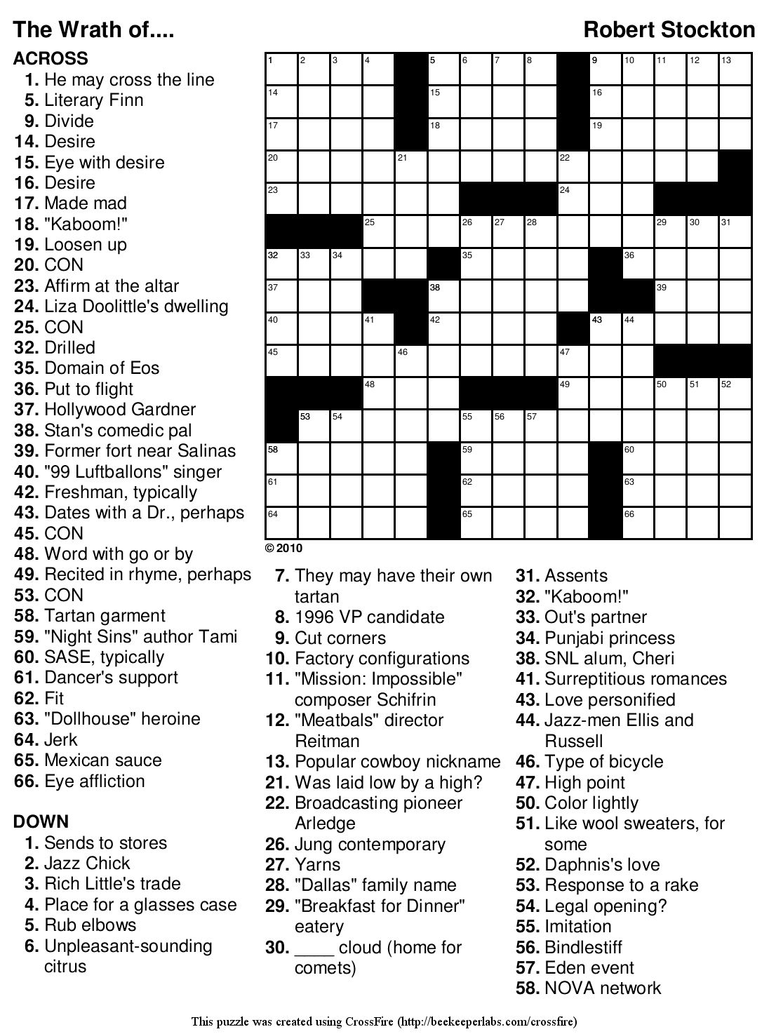 Intermediate Crossword Puzzles Printable