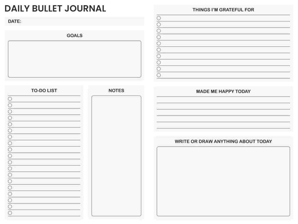 Printable Daily Journal Template