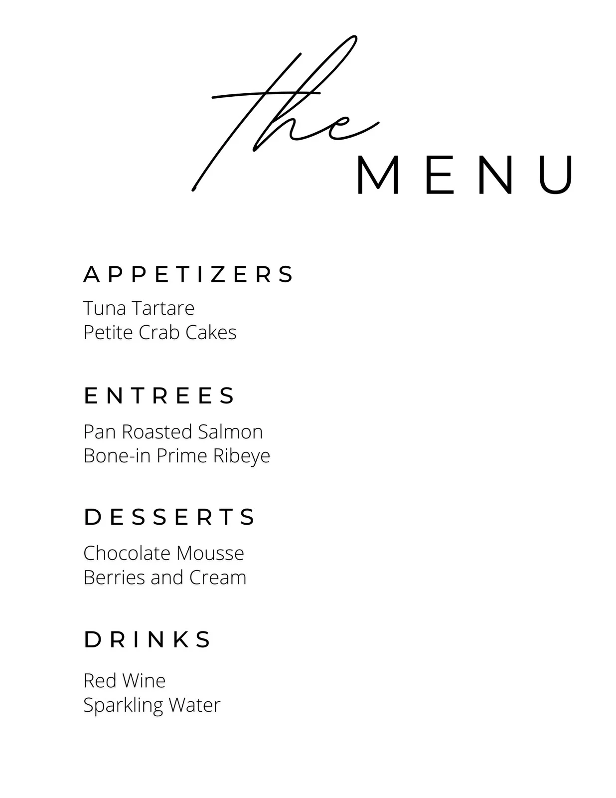 Free Printable Menu Templates