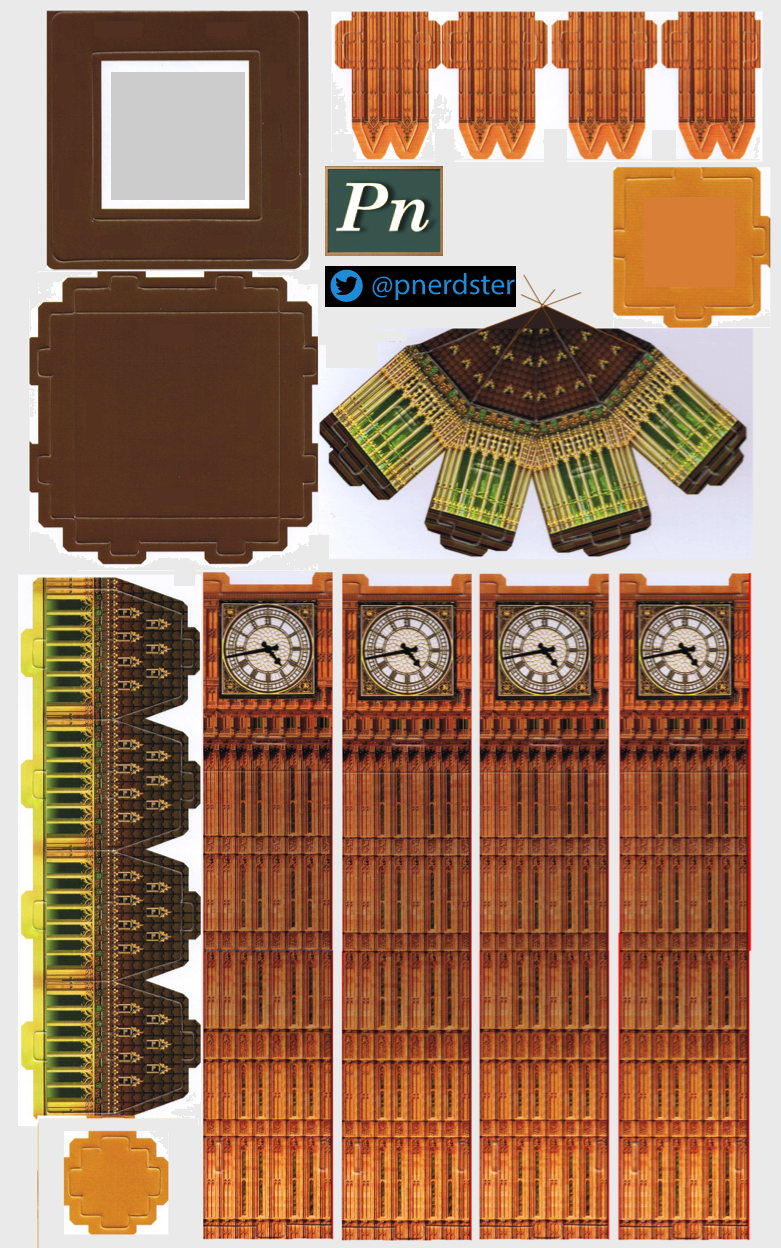 Cut Out Of Big Ben For The Crafty Mind Professor Nerdster