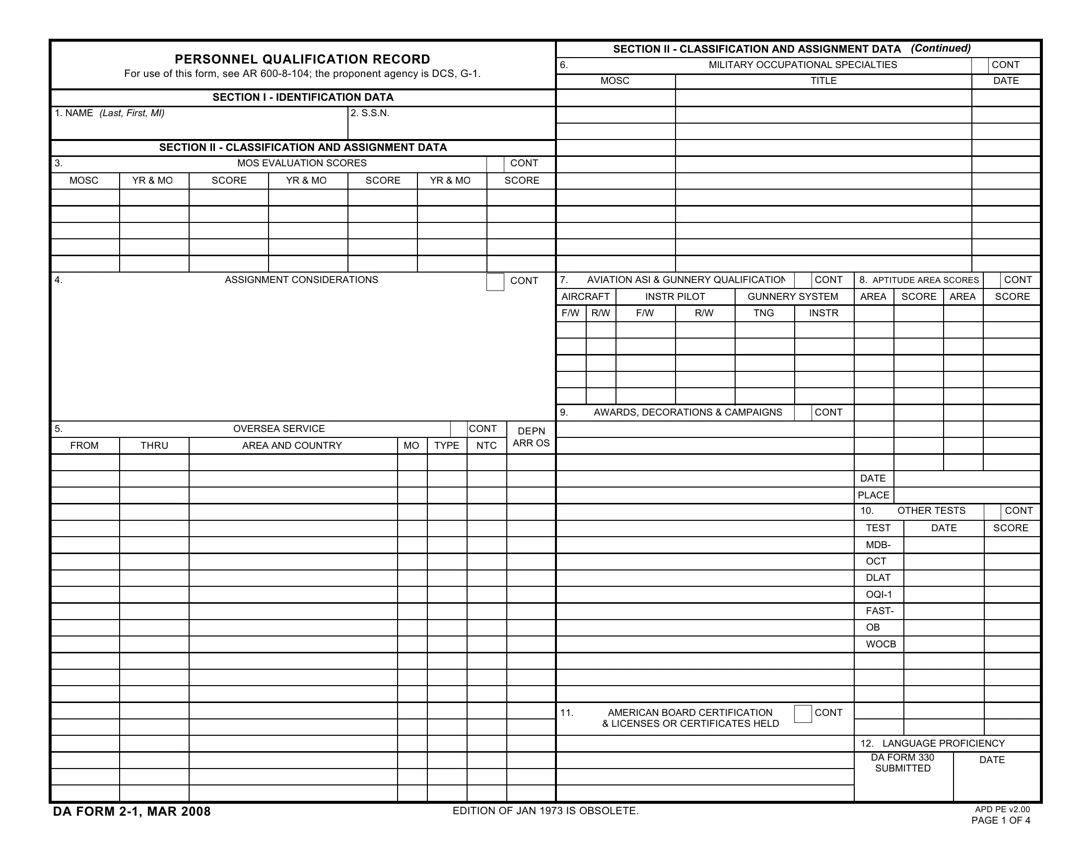 Da Form 2 Fill Out Printable PDF Forms Online