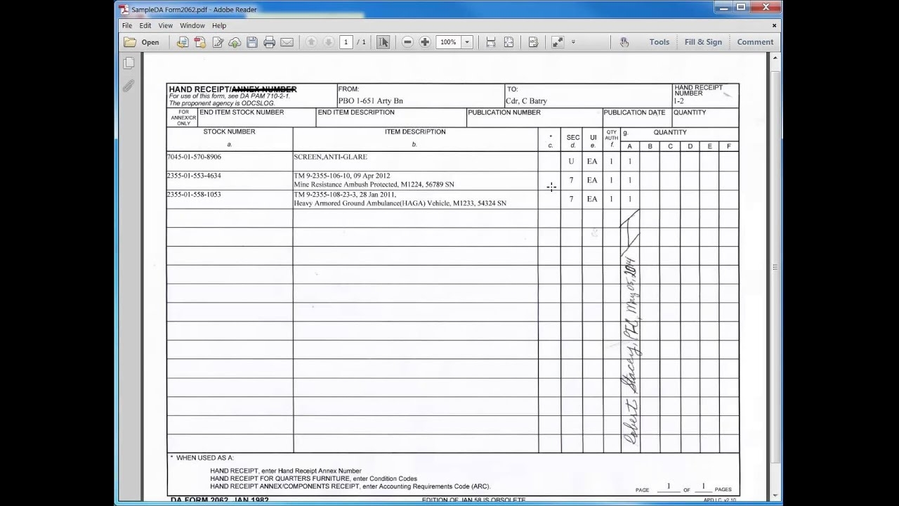 Da Form 2062 Pdf 2023