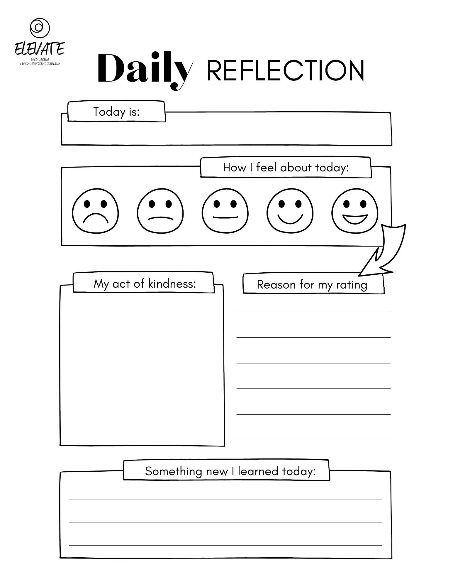 Daily Reflections And Feelings Check In Free Resources Elevate 