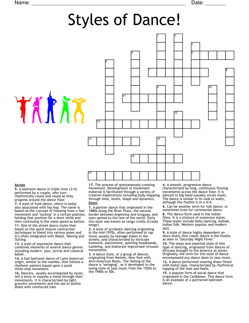 Dance Crossword WordMint