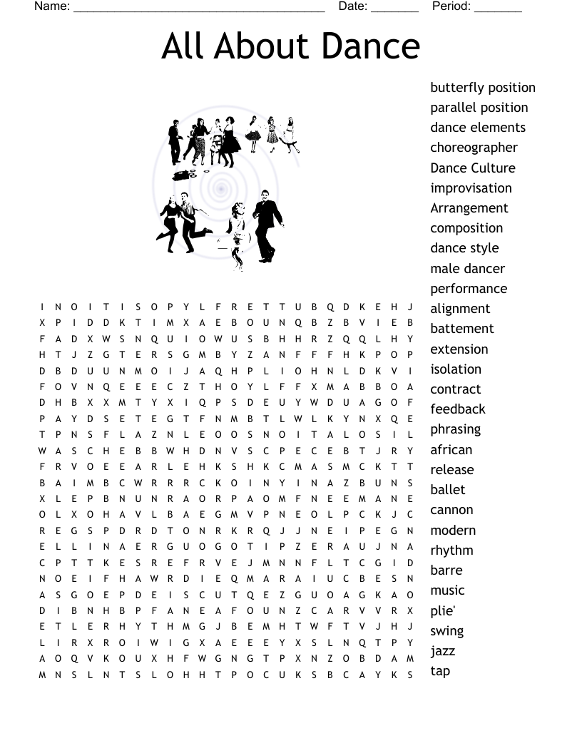 Printable Dance Crossword Puzzles