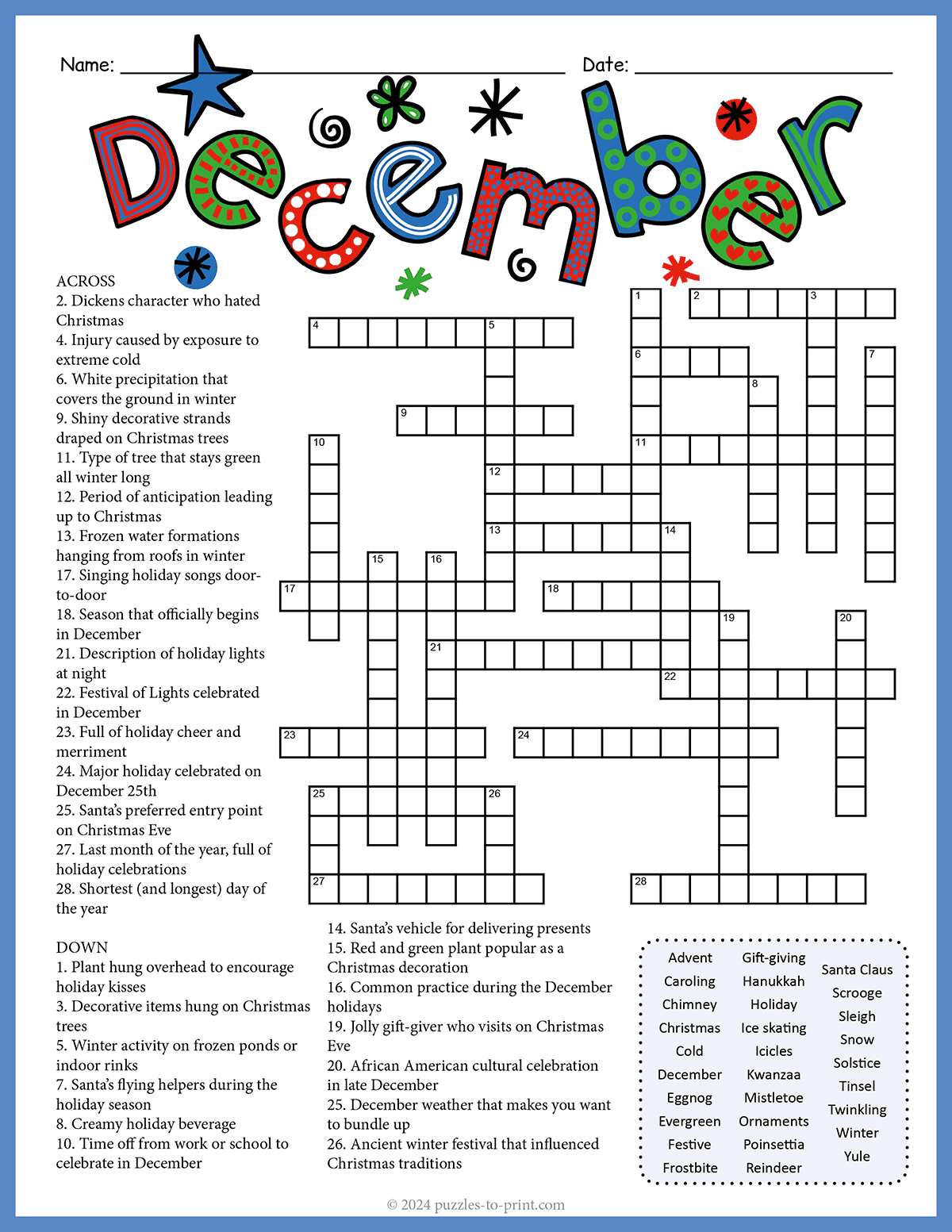 Children's Crossword Puzzles Printable