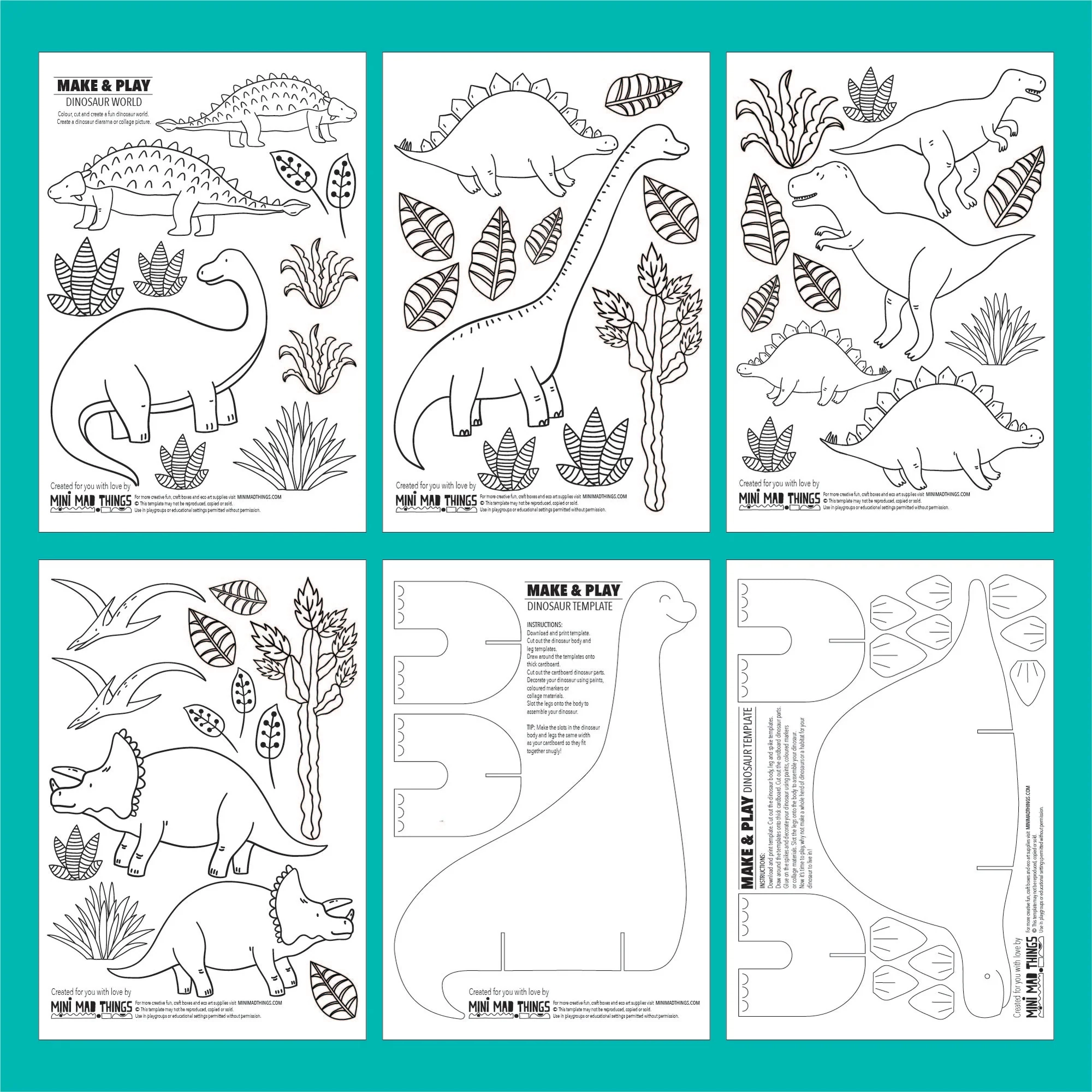 Dinosaur Printable Template
