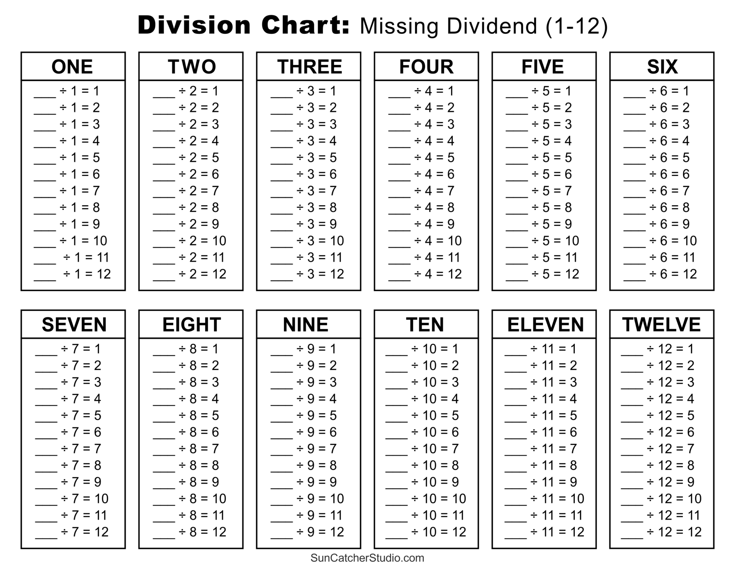 Free Printable Worksheets For Division