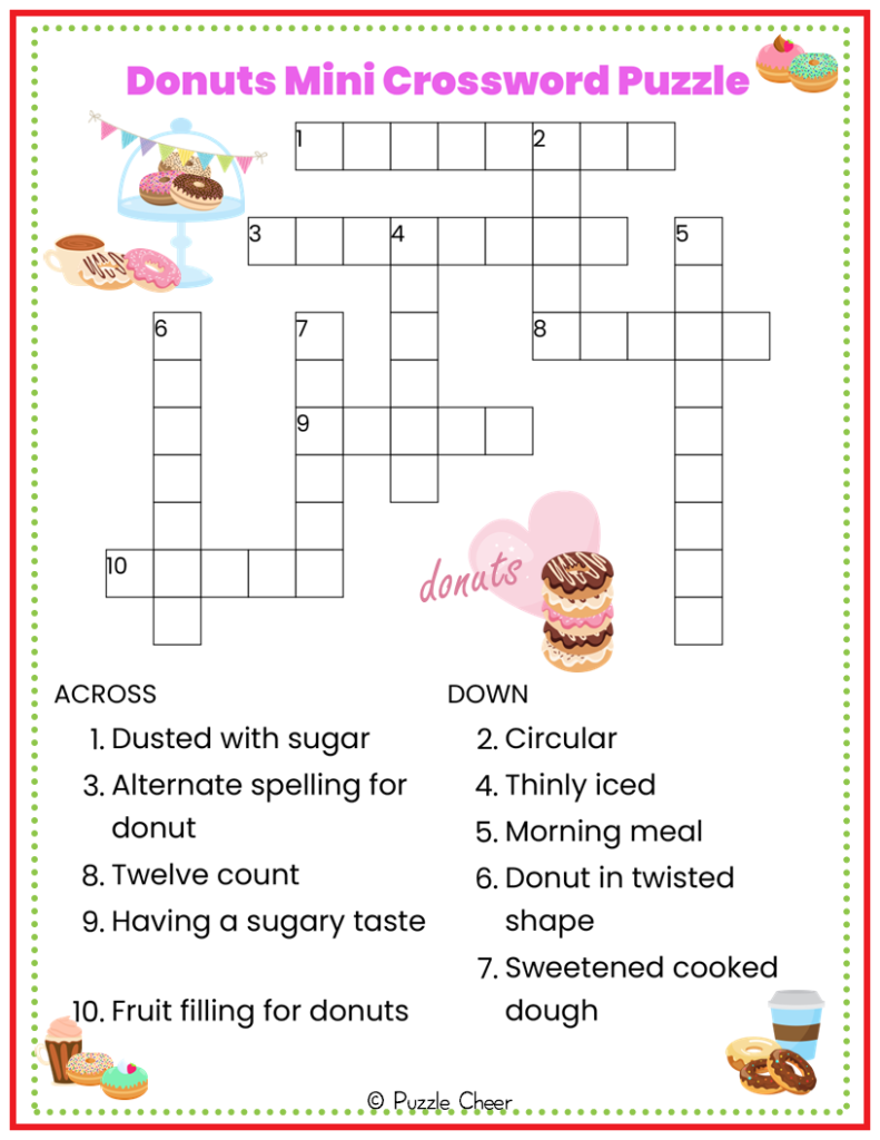 Mini Printable Crossword Puzzles