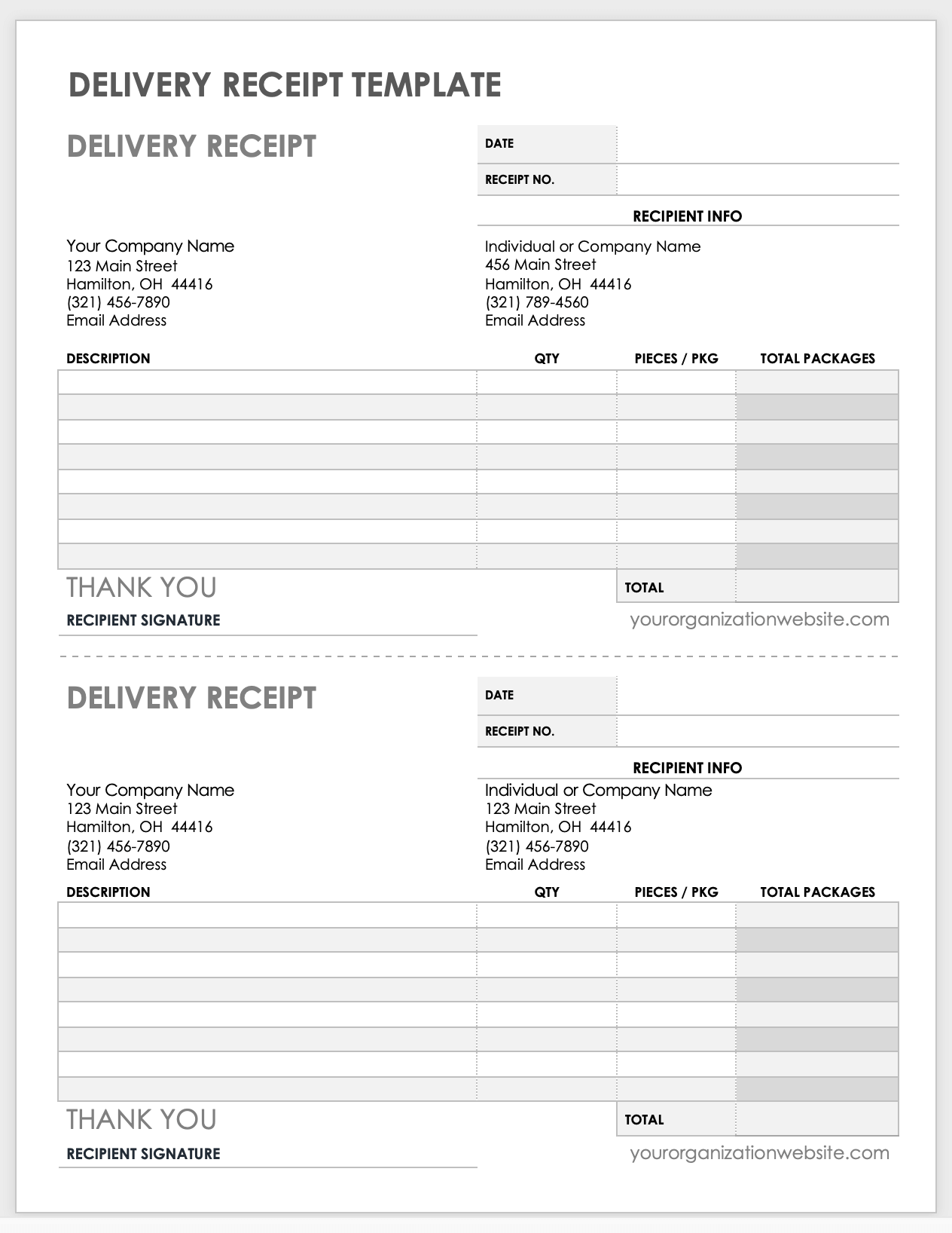 Download Free PDF Receipt Templates Smartsheet