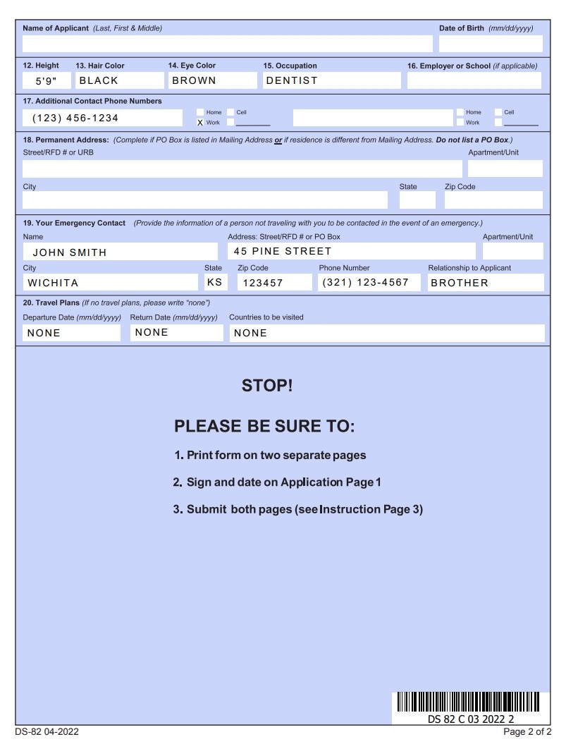 Renew Us Passport Application Form Printable
