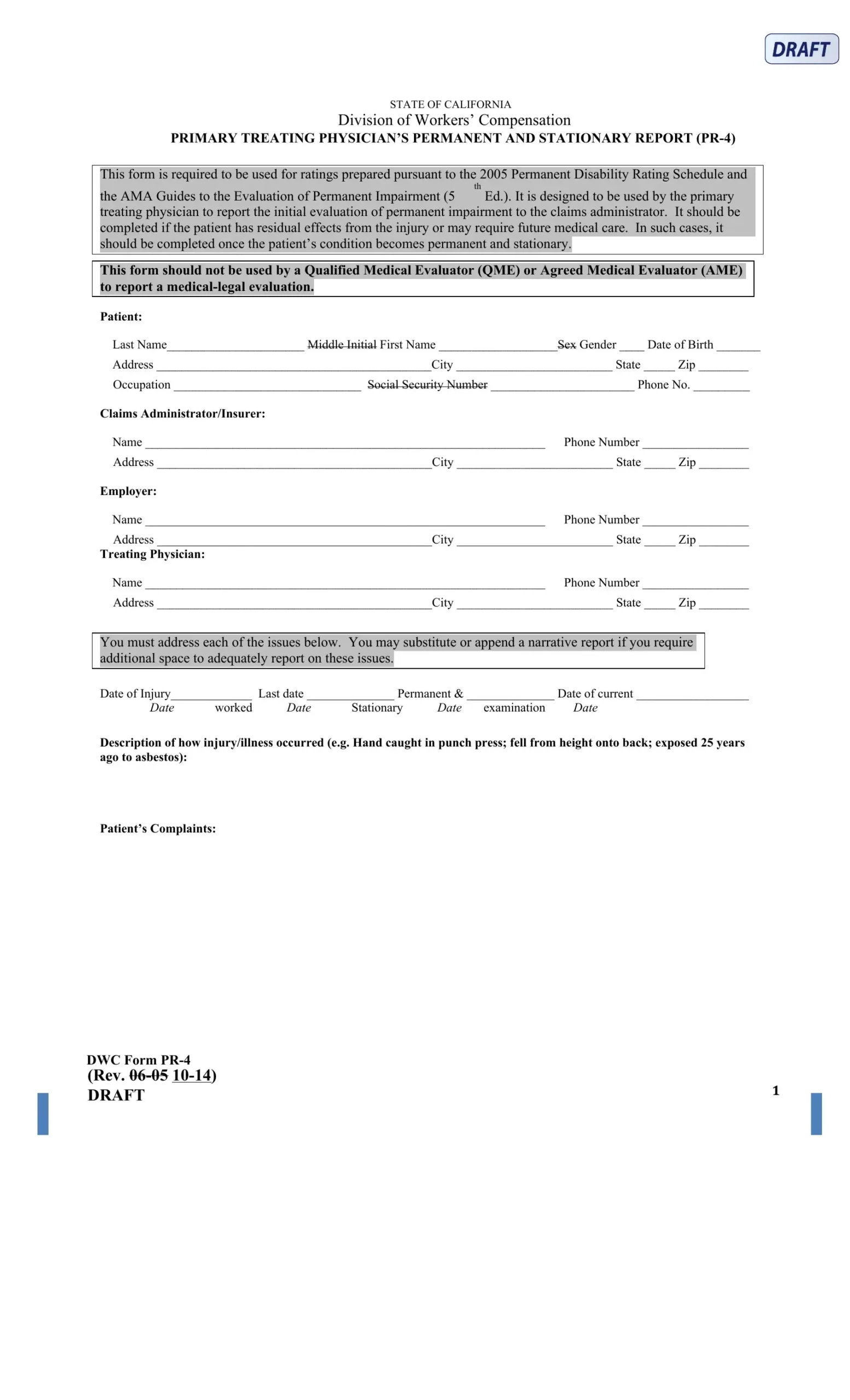 Dwc Homepage California Forms