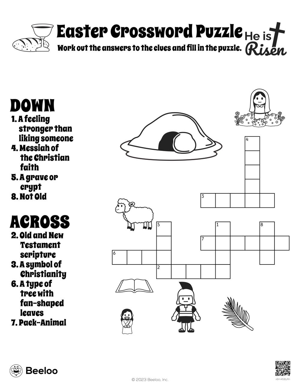 Christian Easter Crossword Puzzles Printable