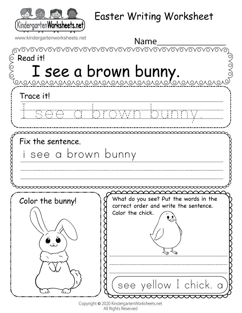 Easter Writing Worksheet Free Printable Digital amp PDF