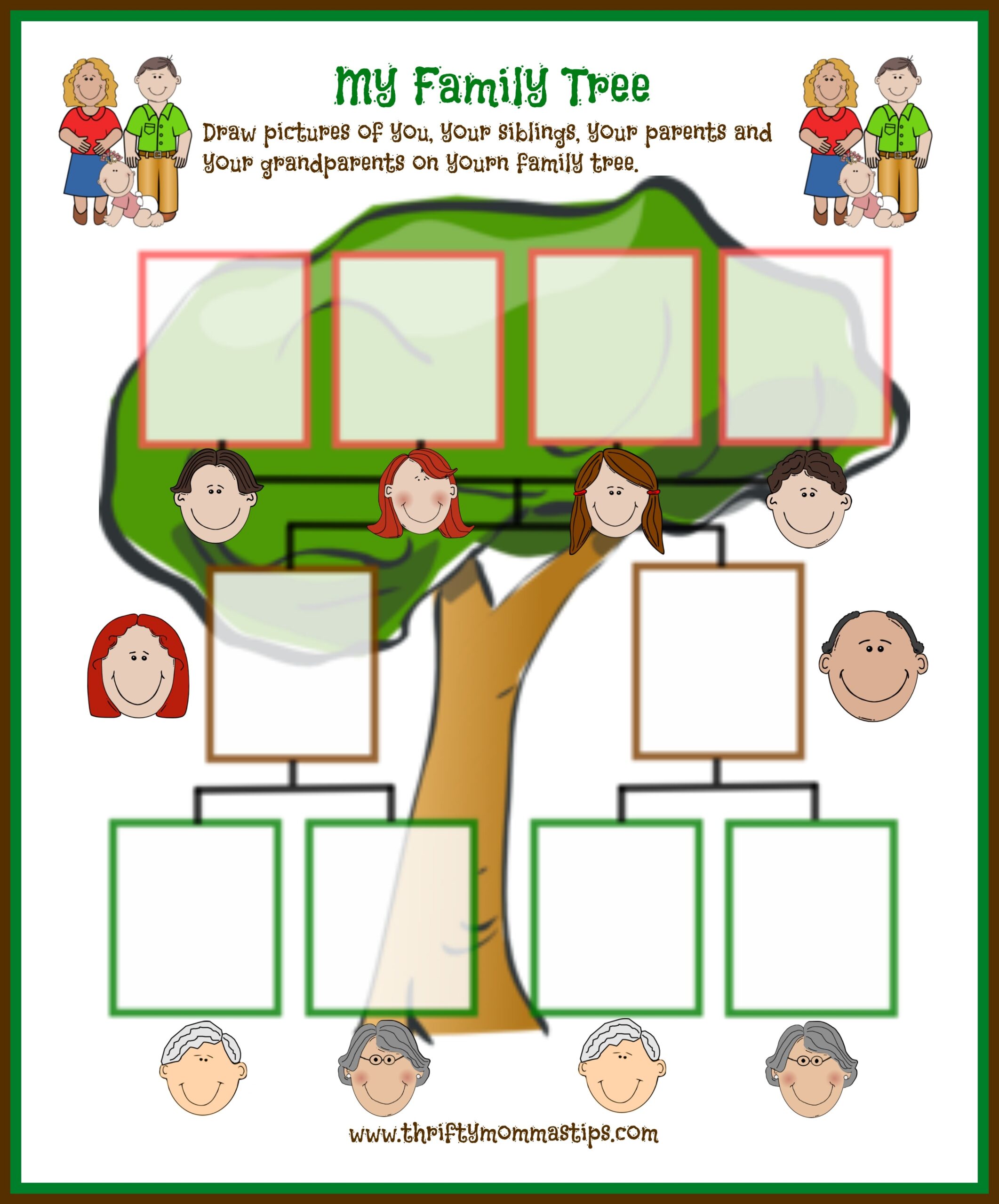 Easy Family Tree Printable For Traditional Families Worksheets 
