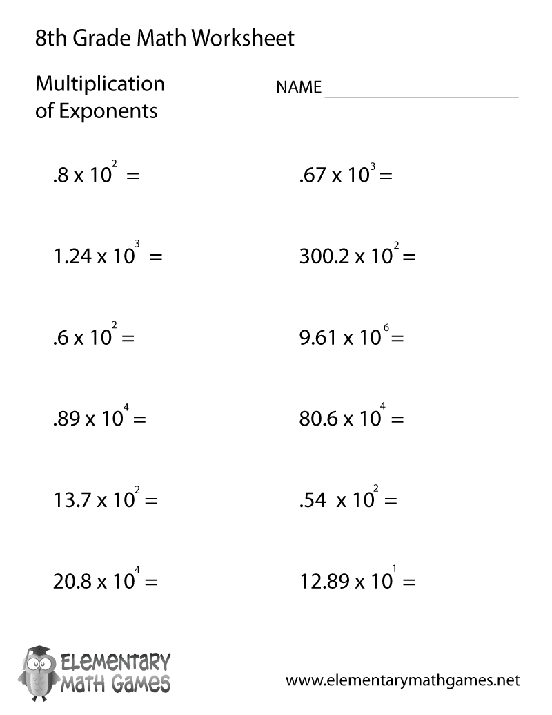 Printable Worksheets For 8th Grade