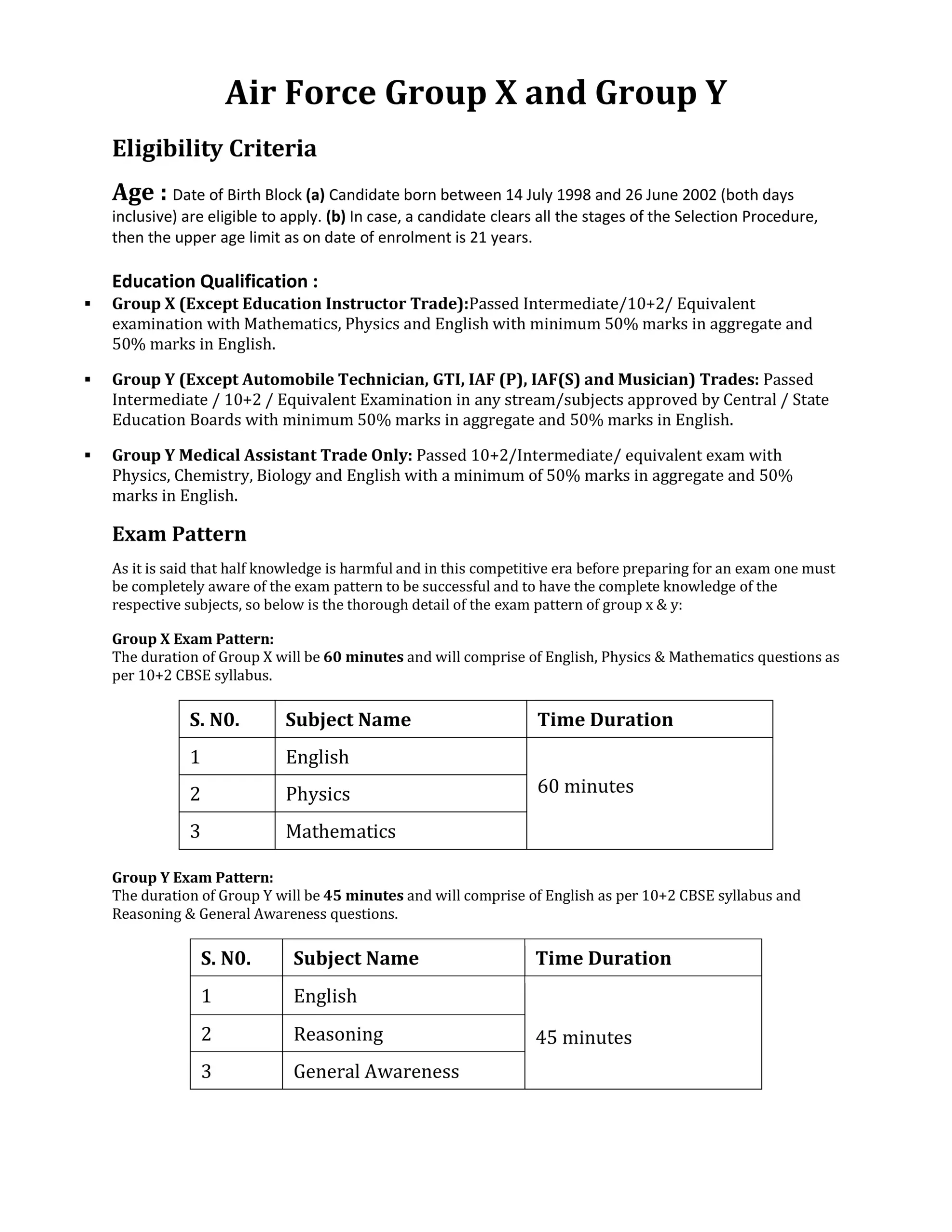 Air Force Y Group Form Date