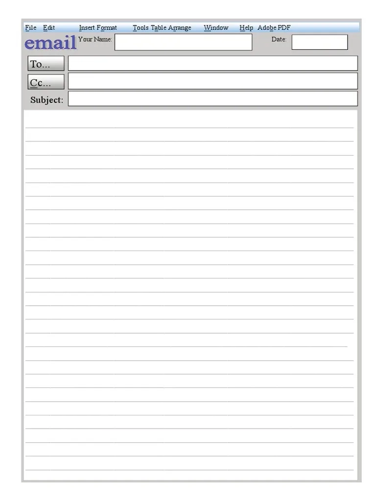 Email Writing Template PDF PDF