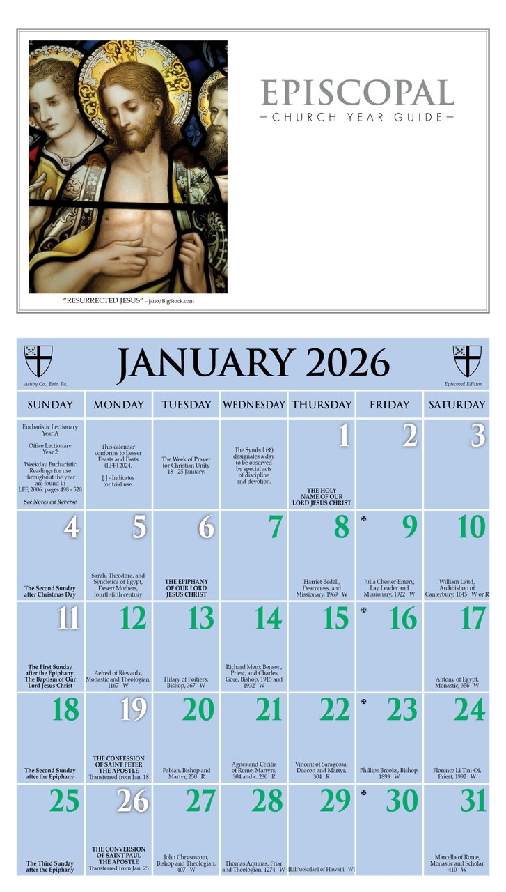 The Church Calendar 2026 Printable