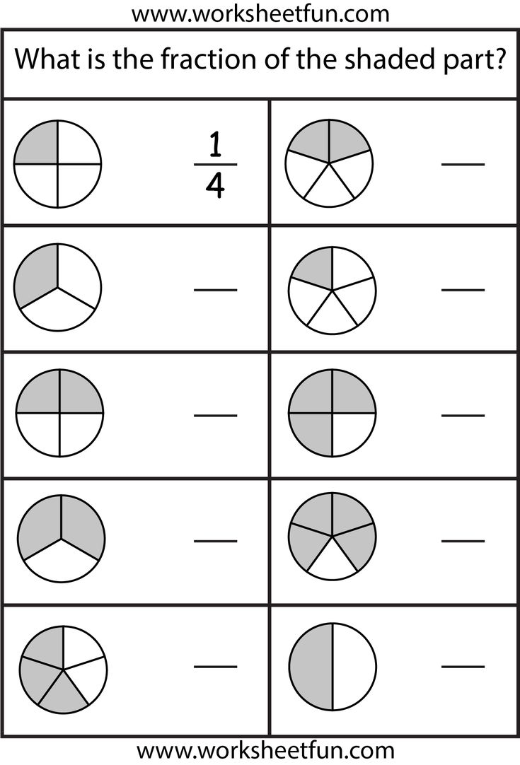 Printable Fraction Worksheets Free