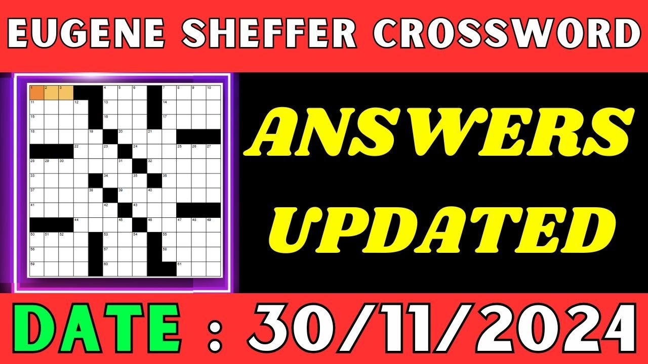 Printable Sheffer Crossword Puzzle For Today