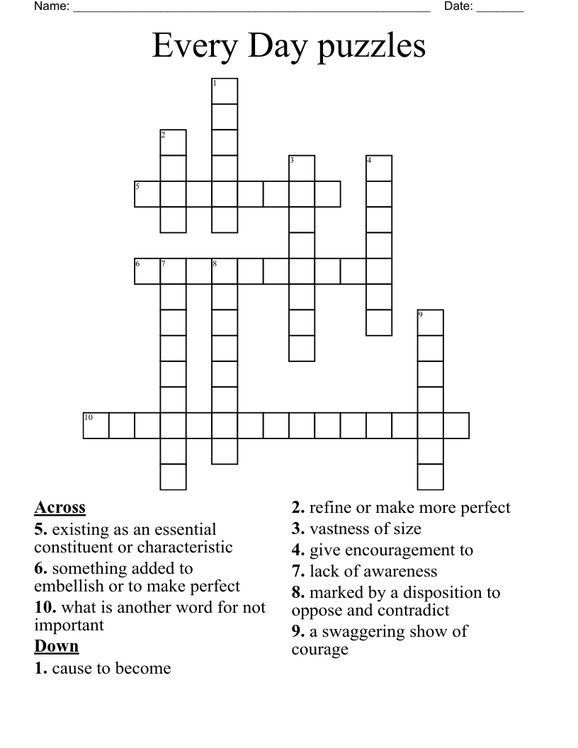 Every Day Puzzles Crossword WordMint