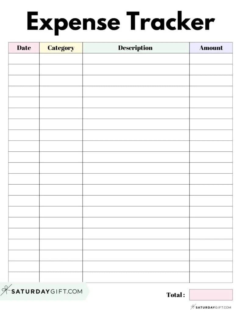 Expense Tracker Printable 26 Cute amp Free Spending Logs