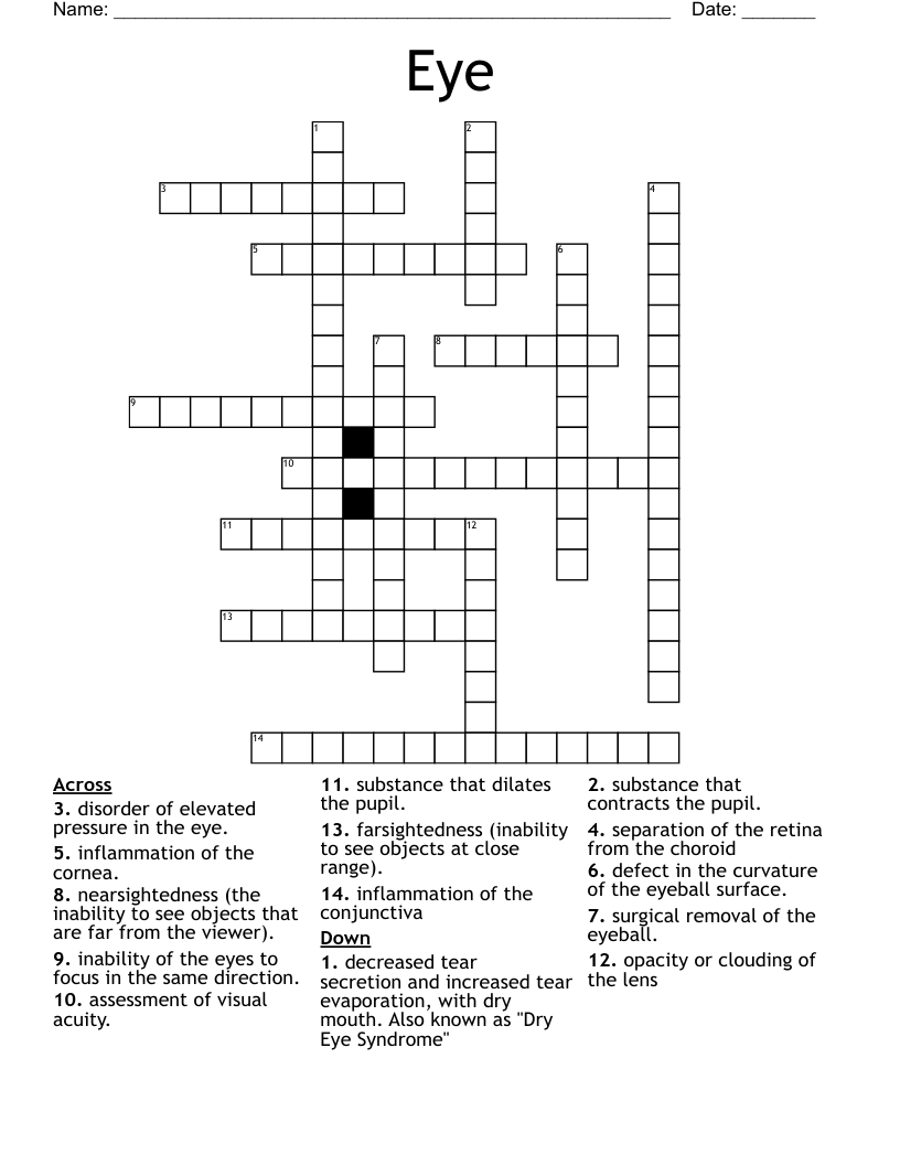 Eye Crossword WordMint