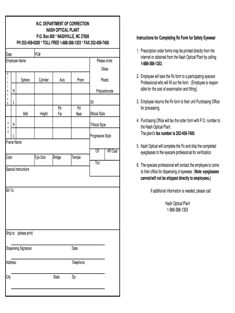 Printable Contact Lens Prescription Template