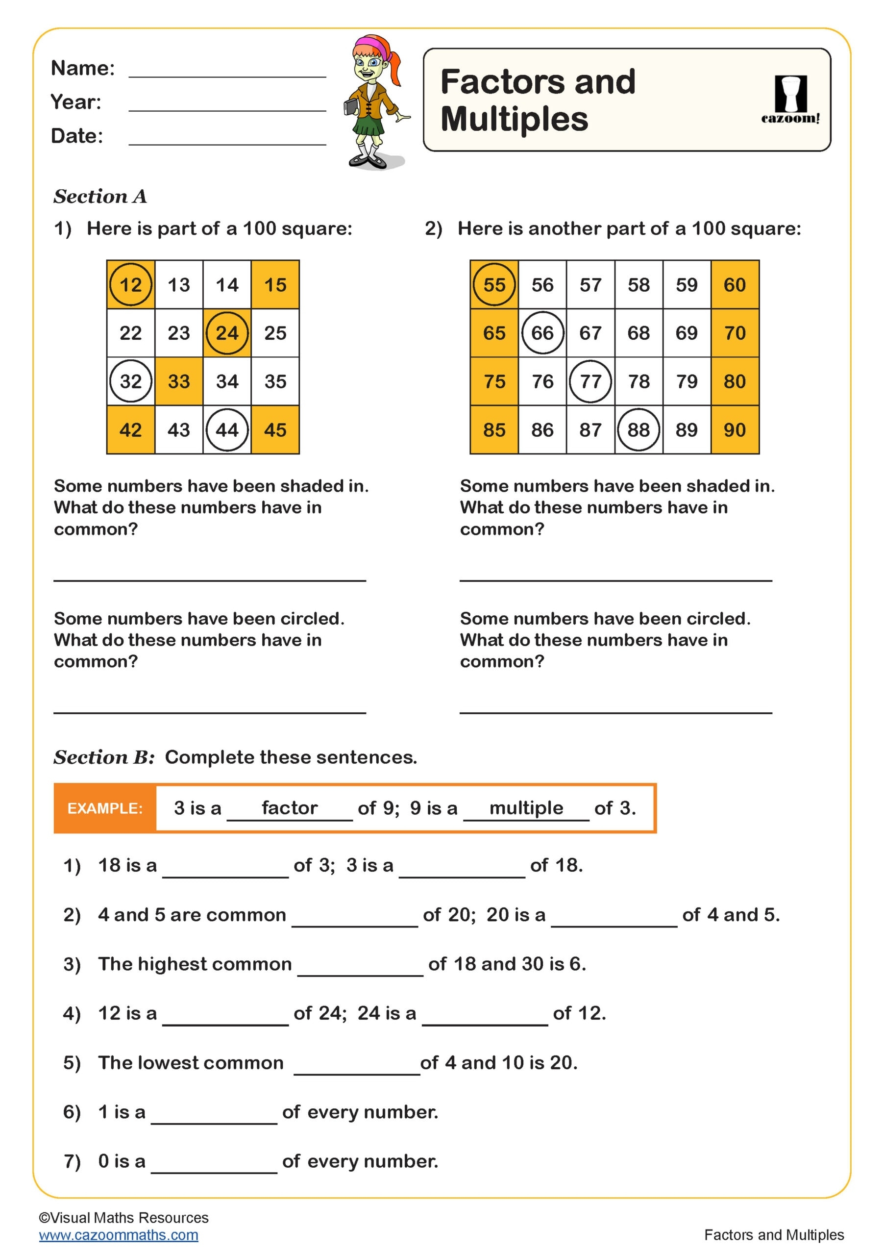 Printable Maths Worksheets Year 5
