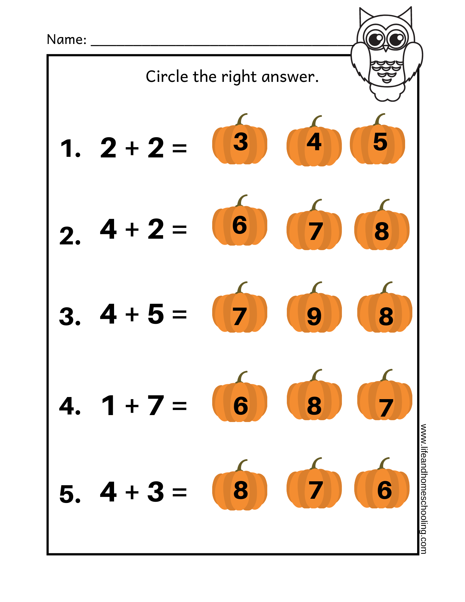 Fall Themed Kinder 2nd Grade Math add amp Subtract Made By 