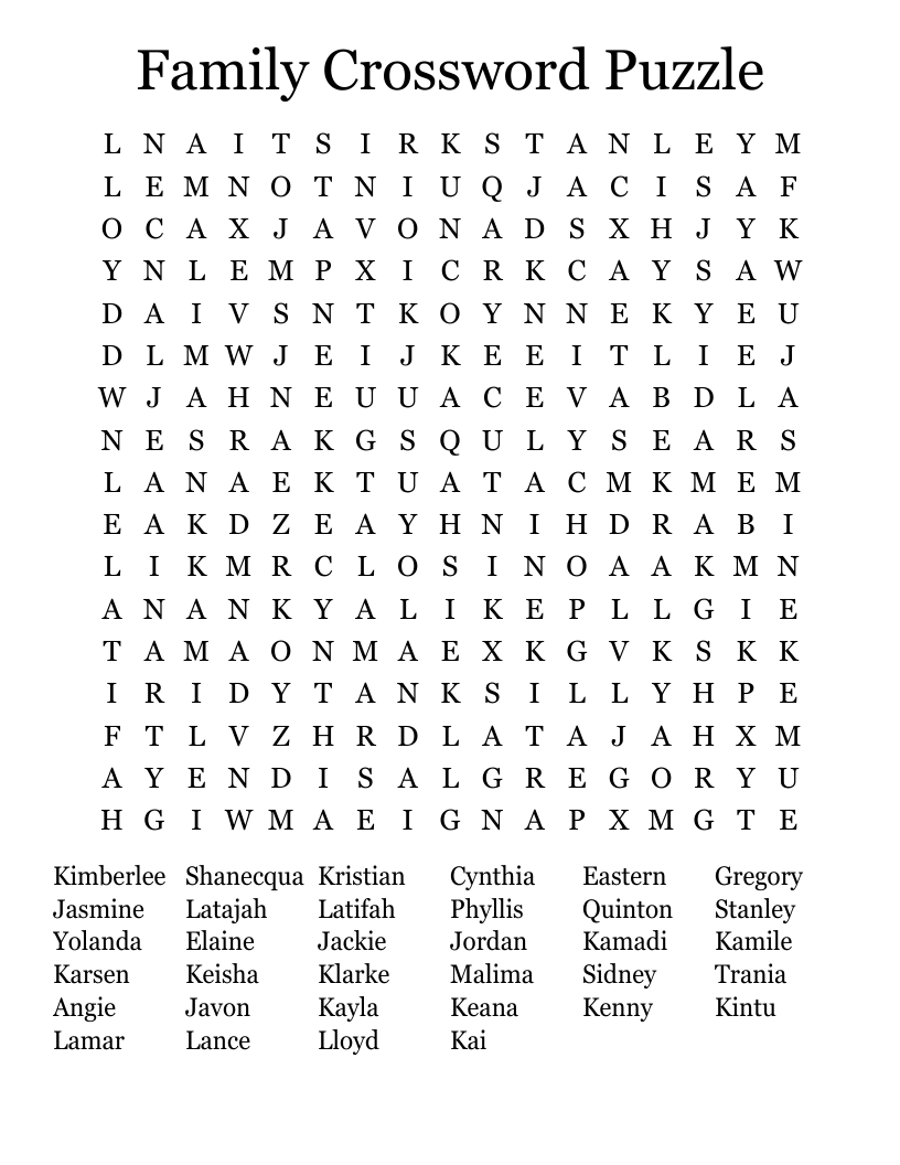 Puzzles Word Search Free Printable