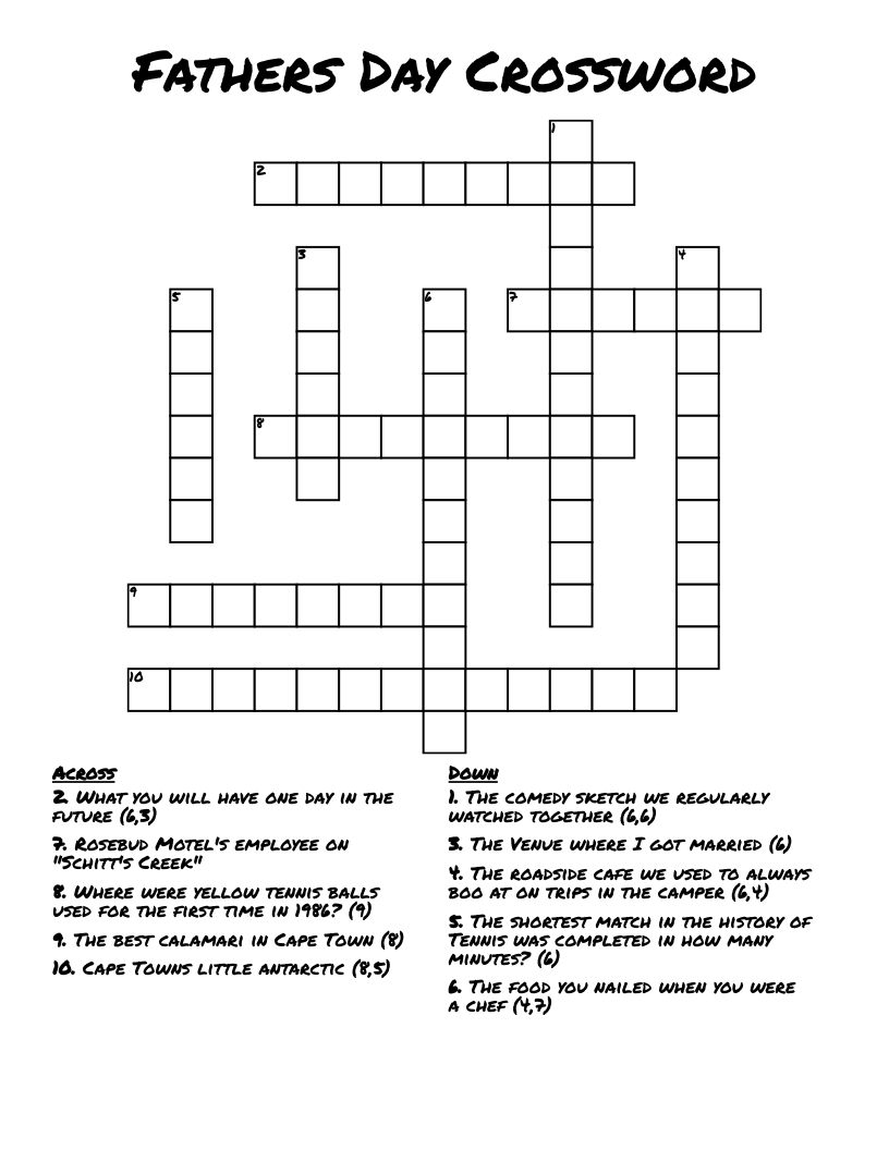 Fathers Day Crossword WordMint