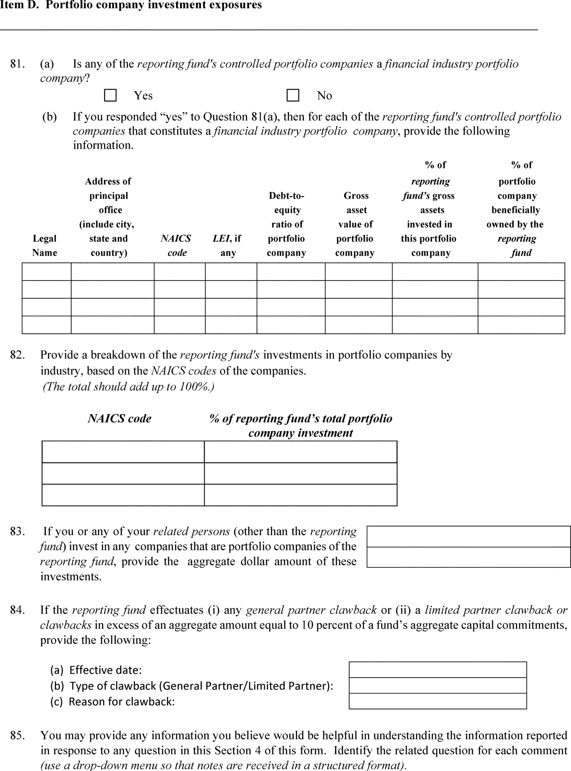 Federal Register Form PF Reporting Requirements For All Filers 