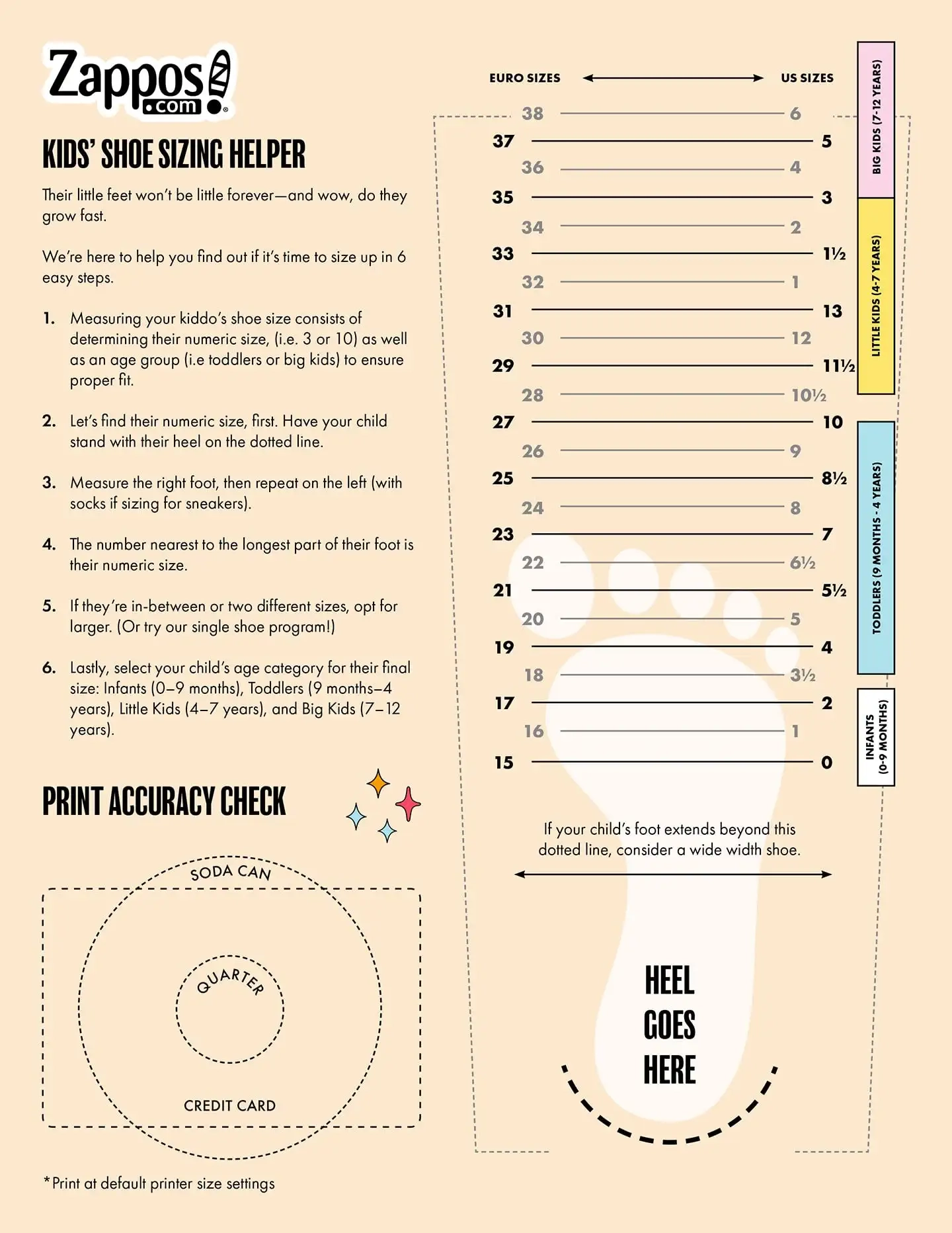 Shoe Sizing Template Printable