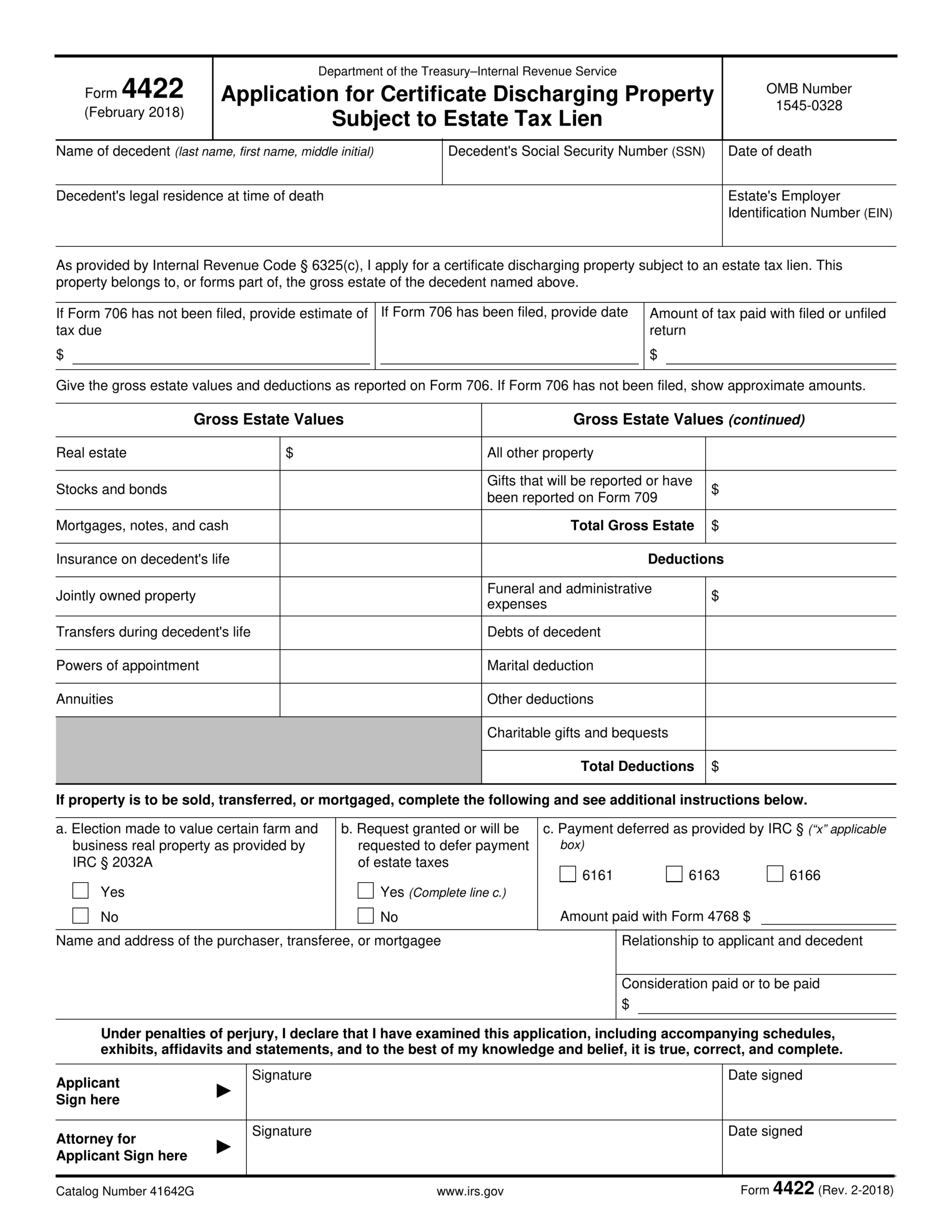 Irs Form Estate