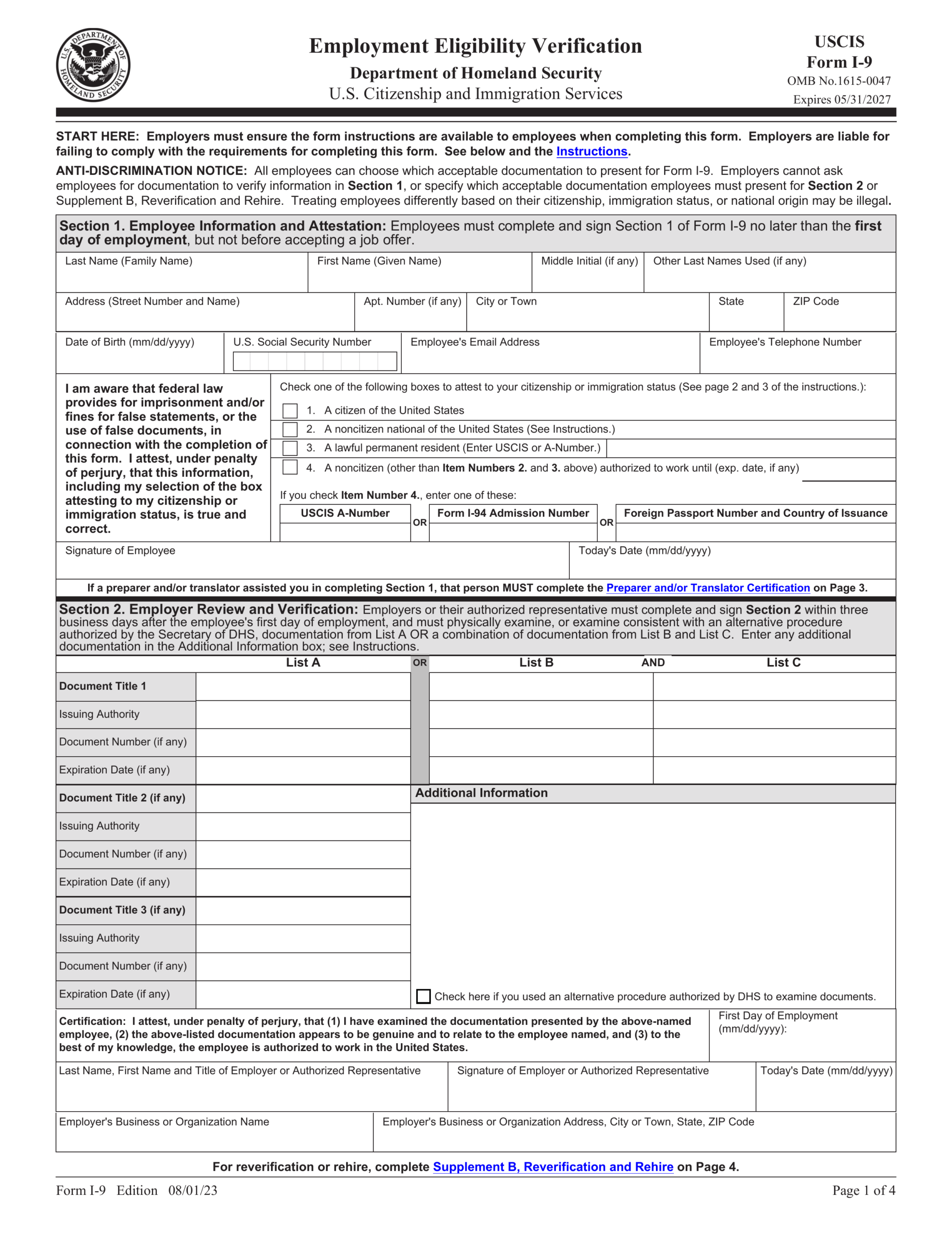 Fillable I 9 Form 2024 2025 Complete Edit And Download As PDF