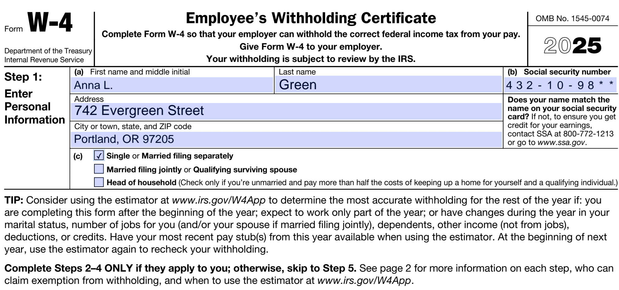 Irs Form W-4r Pdf
