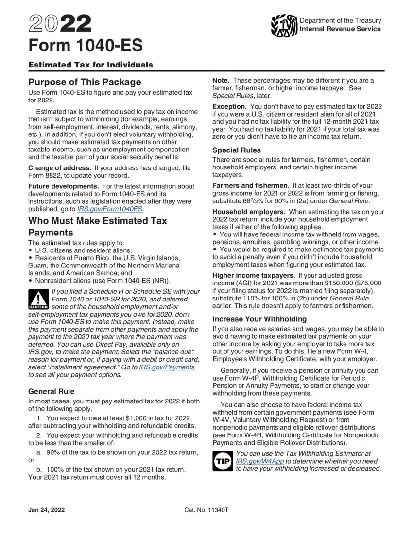 Form 1040 ES Payment Voucher Fill Out Printable PDF