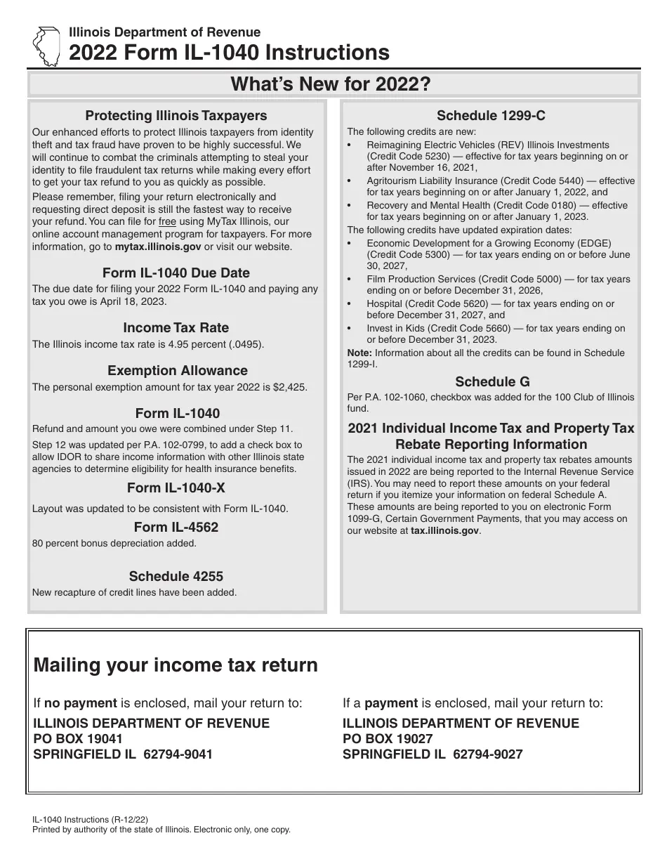 Il 1040 Form To Print