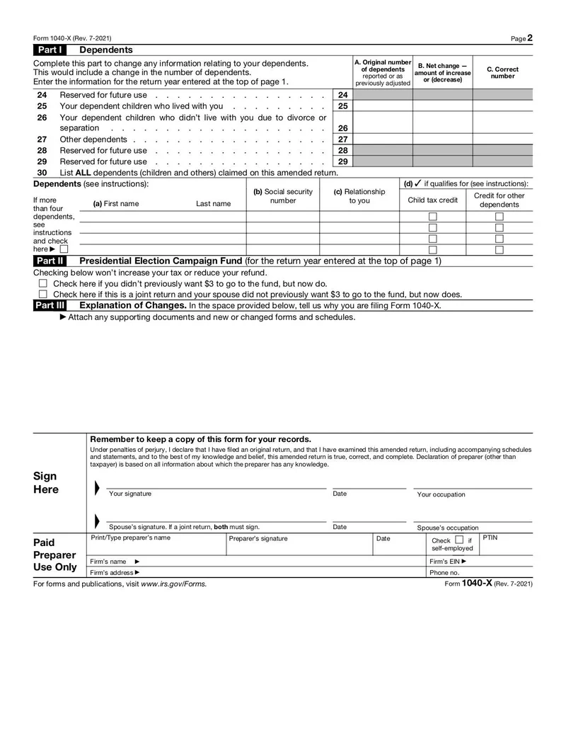1040 X Form 2022