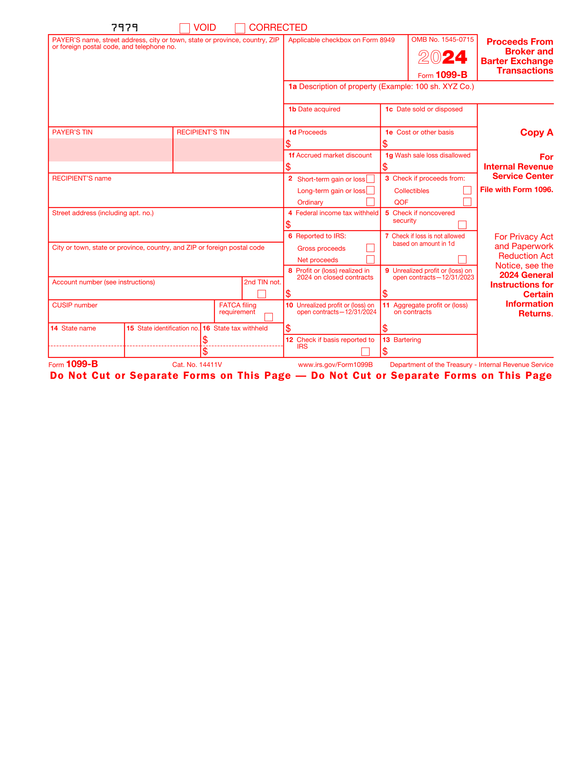 Form 1099 B 2024 2025 Fill And Download With PDF Guru