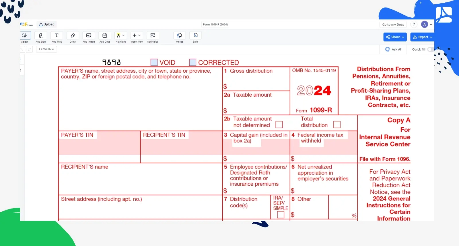 Irs Form 1099-R Instructions 2024