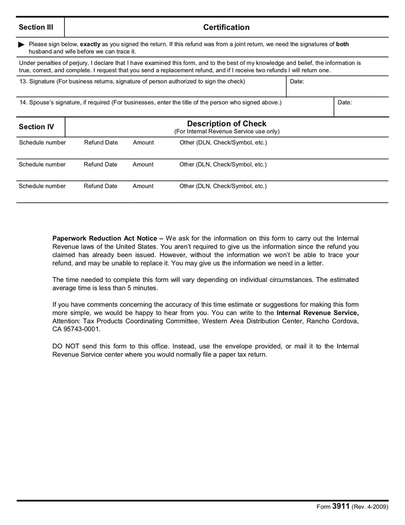 Irs Form 3911 Pdf