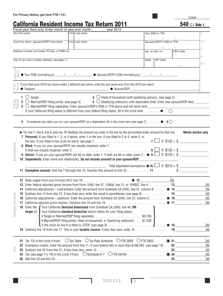 Form 540 Instructions Fill Out amp Sign Online DocHub