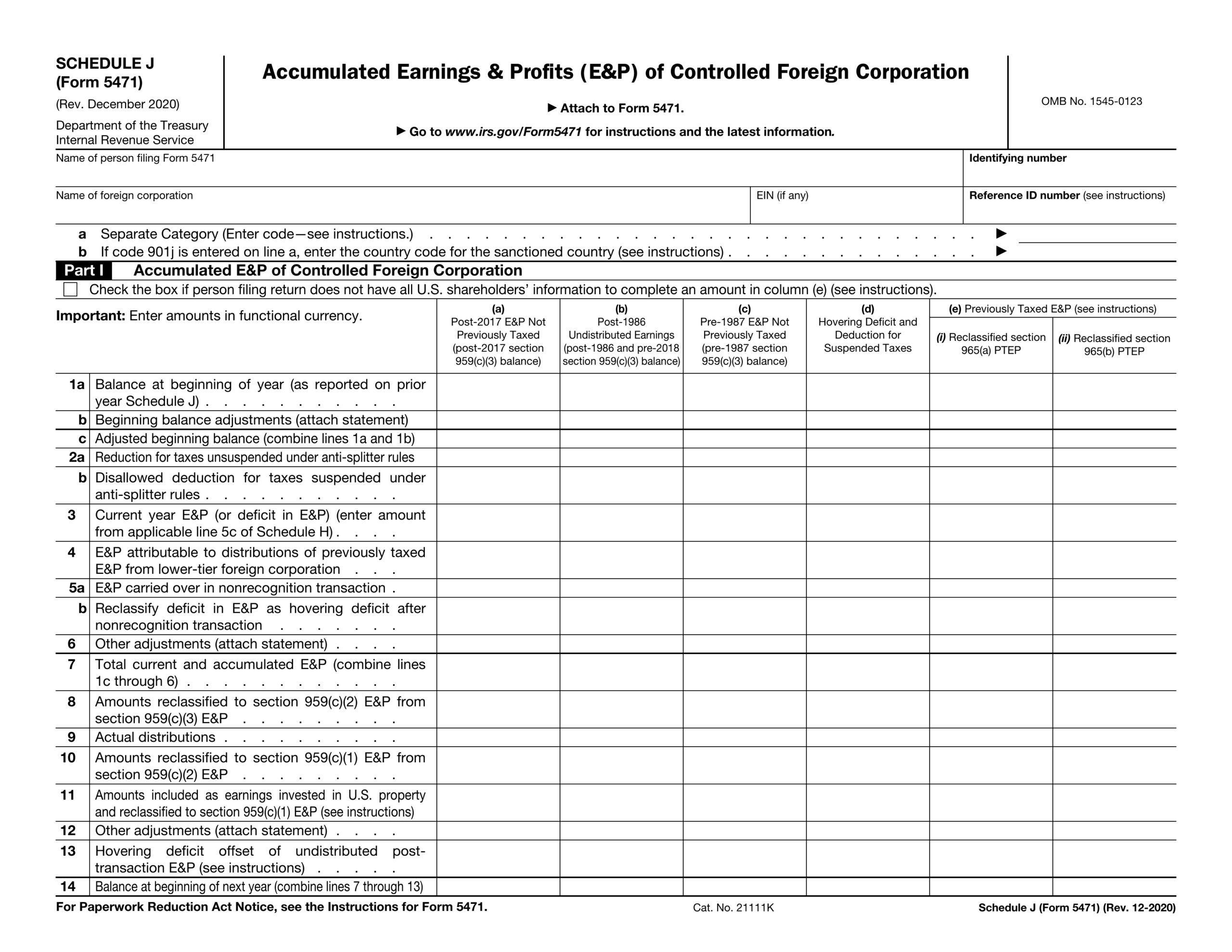 Irs Form 5471 Schedule G-1