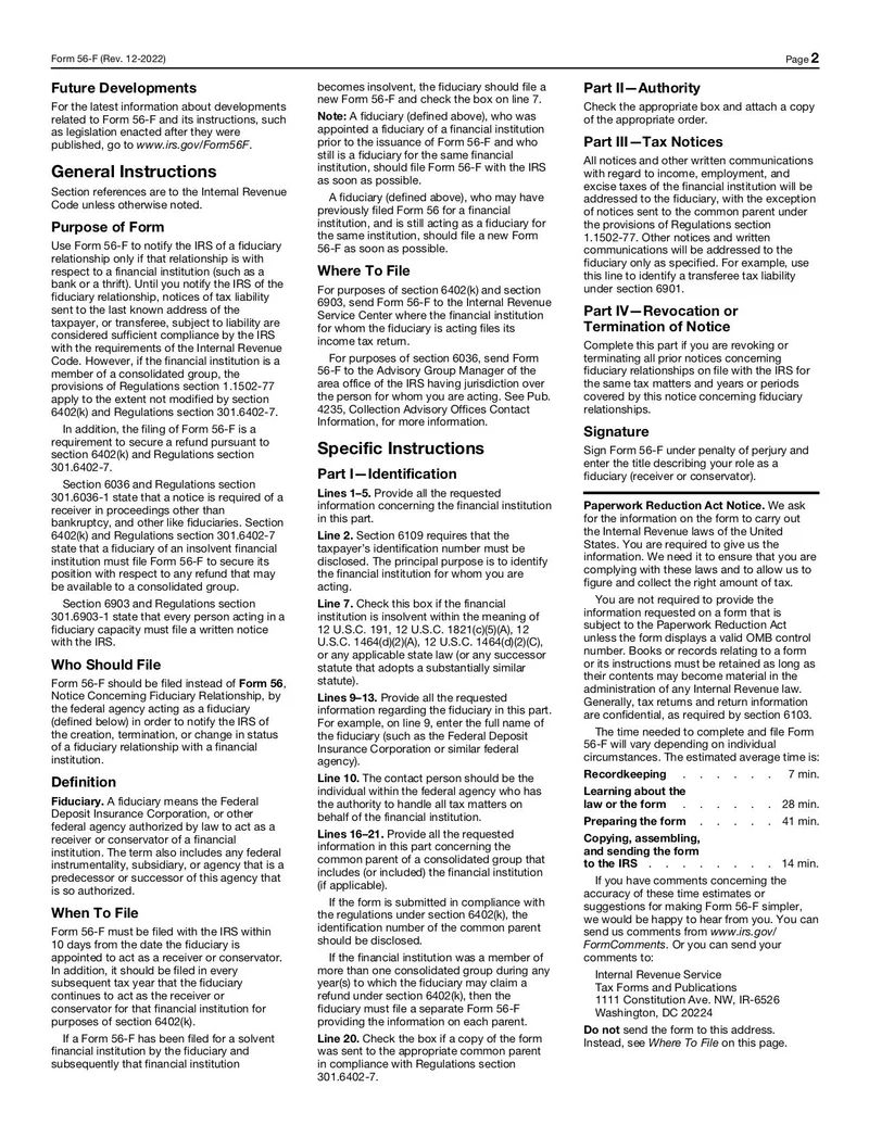 Irs Form 56 Instructions Pdf
