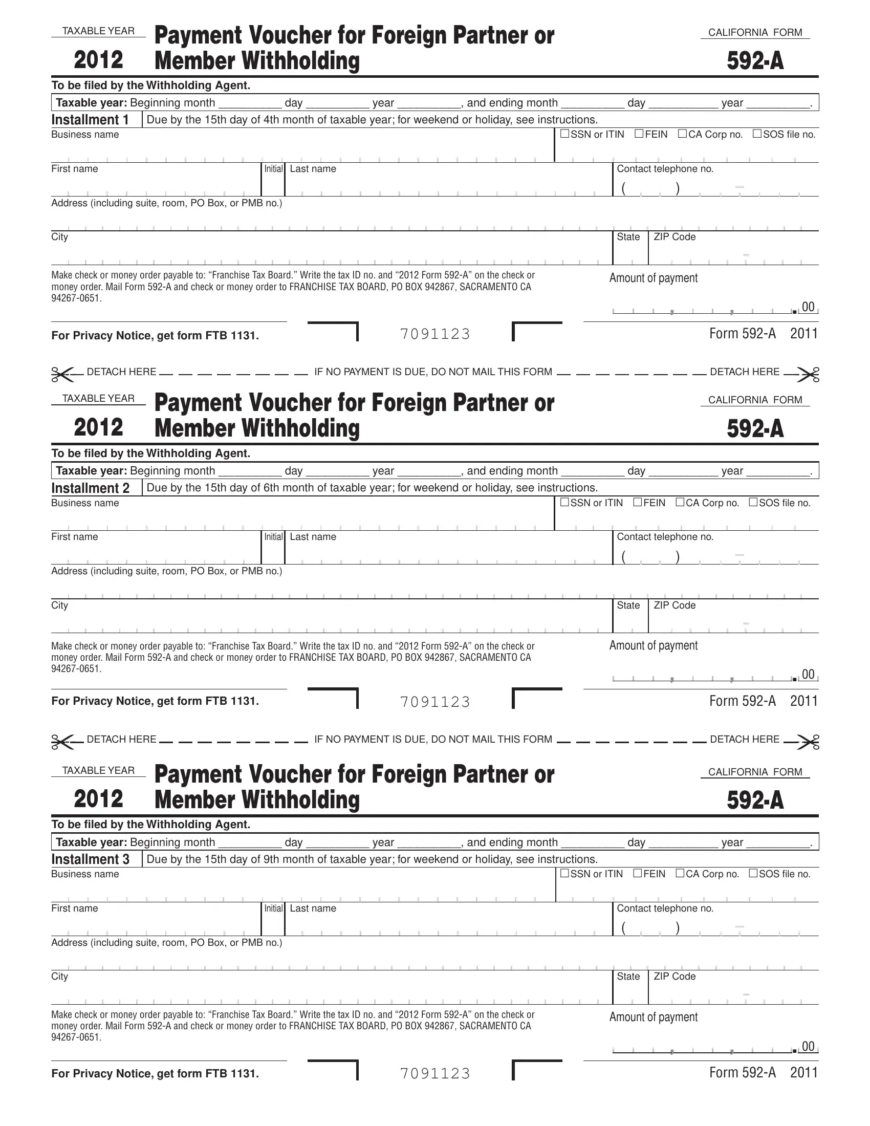 Ca Form 592 Vs 592b