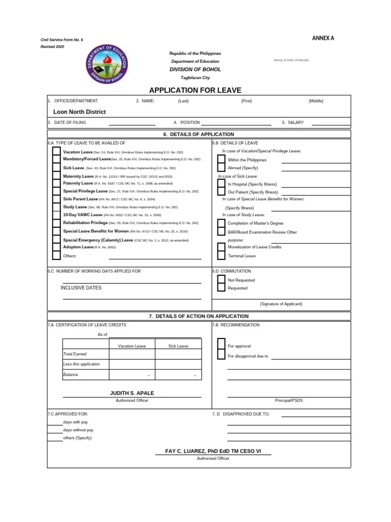 Form 6 Deped 2023 Downloadable